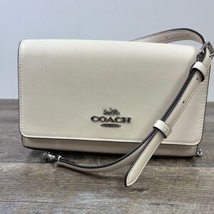 Coach Polished Leather Crossbody Bag – Chalk